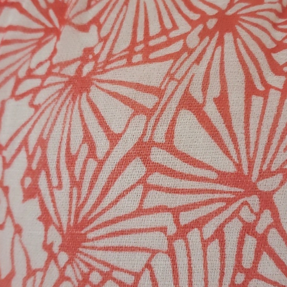 Juicy Couture 100% Silk Coral Orange Cream Floral Pleated Tank Blouse Size 2 XS - Picture 8 of 11